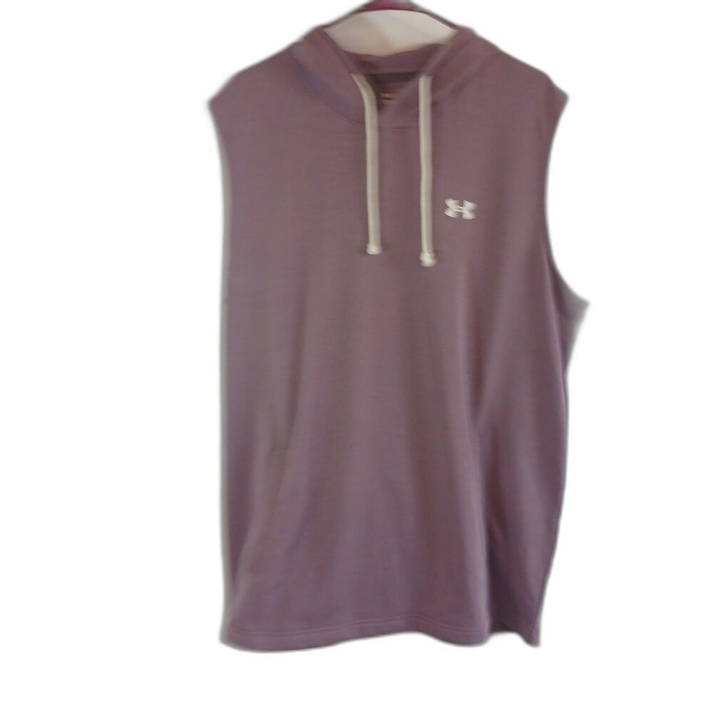 Under Armour Mens Sleeveless  Hoodie Logo Purple Pockets NWT Sz XL  Casual...
